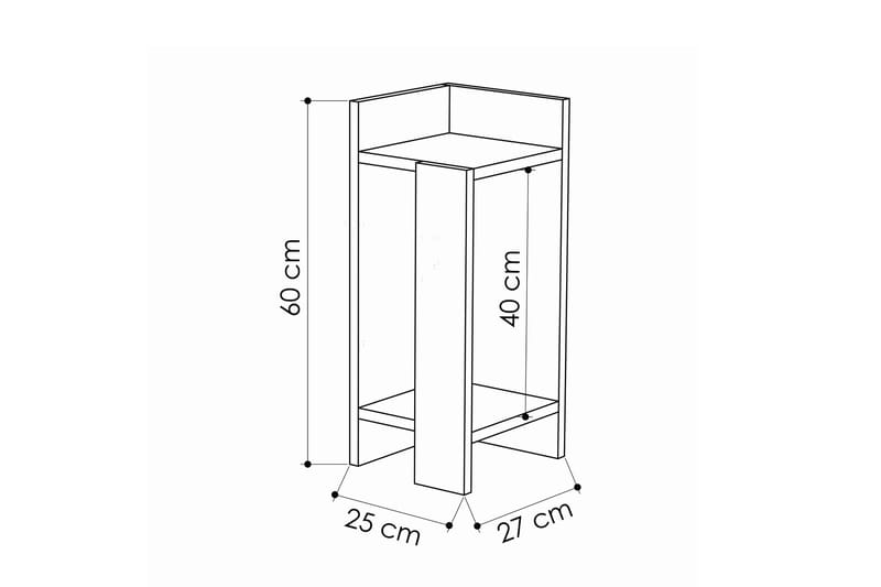Decorta Sengebord 27 cm med Opbevaring Hylder + Låger - Hvid - Møbler - Borde - Aflastningsbord - Sengebord