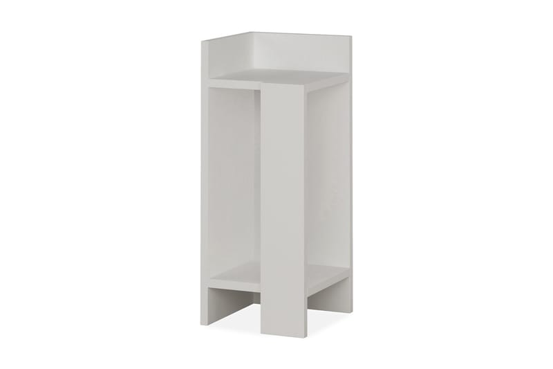 Decorta Sengebord 27 cm med Opbevaring Hylder + Låger Venstr - Hvid - Møbler - Borde - Aflastningsbord - Sengebord