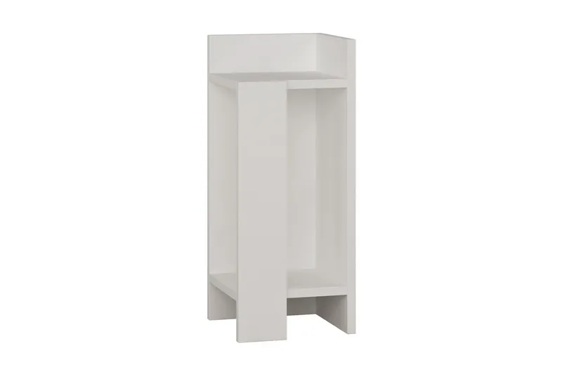 Decorta Sengebord 27 cm med Opbevaring Hylder + Låger - Hvid - Møbler - Borde - Aflastningsbord - Sengebord