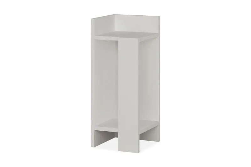 Decorta Sengebord 27 cm med Opbevaring Hylder + Låger Venstr, Hvid