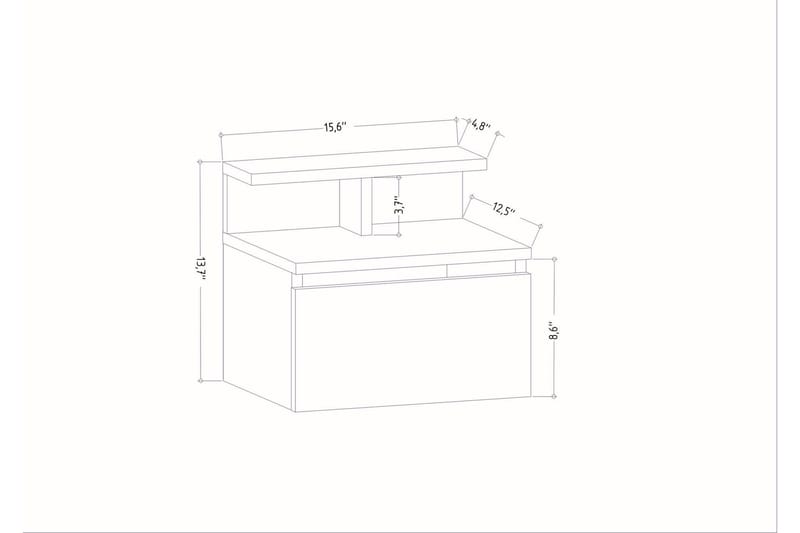 Desgrar Sengebord 39,8x35 cm - Hvid - Møbler - Borde - Aflastningsbord - Sengebord