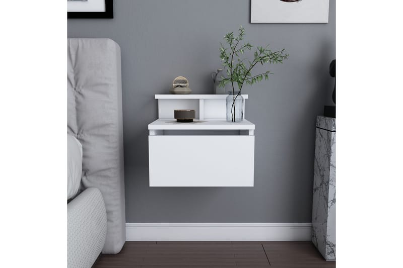 Desgrar Sengebord 39,8x35 cm - Hvid - Møbler - Borde - Aflastningsbord - Sengebord