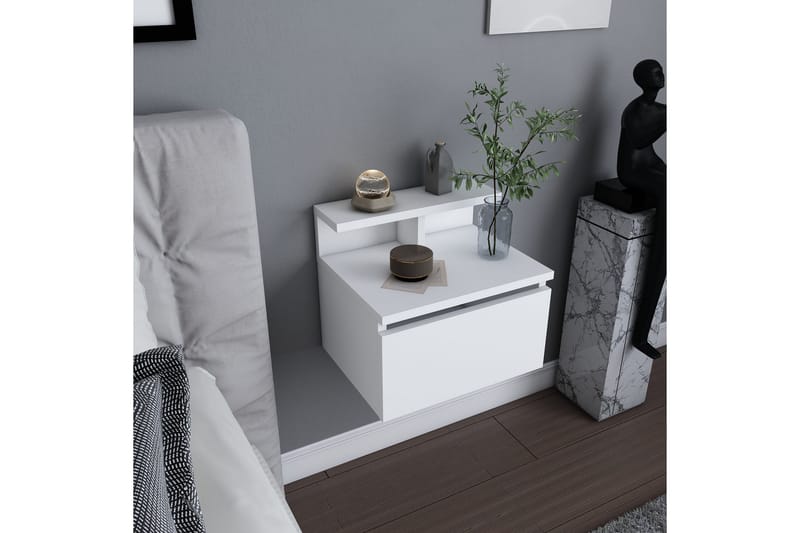 Desgrar Sengebord 39,8x35 cm - Hvid - Møbler - Borde - Aflastningsbord - Sengebord