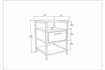Desgrar Sengebord 45x61,8 cm - Sort - Møbler - Borde - Aflastningsbord - Sengebord