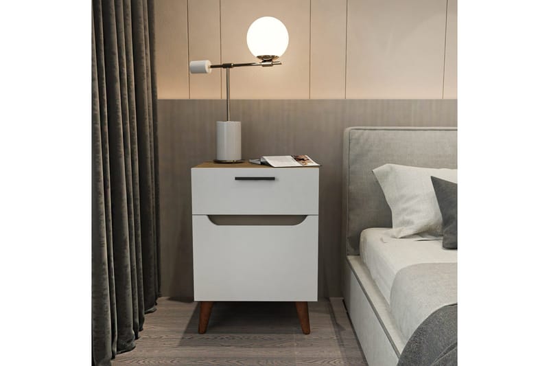 Desgrar Sengebord 45x63 cm - Hvid - Møbler - Borde - Aflastningsbord - Sengebord