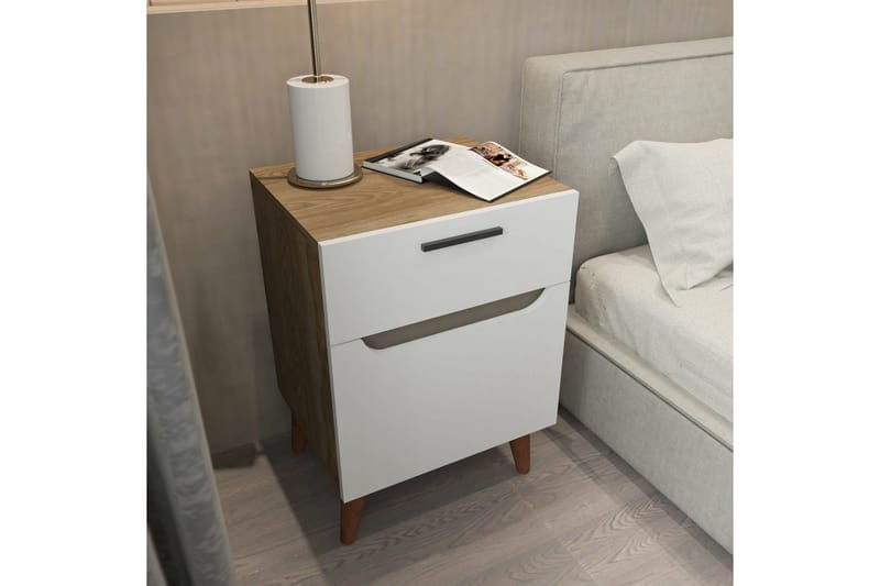 Desgrar Sengebord 45x63 cm - Hvid - Møbler - Borde - Aflastningsbord - Sengebord