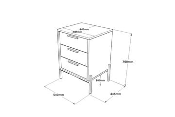 Desgrar Sengebord 54 cm - Brun/Betongrå/Antracit - Møbler - Borde - Aflastningsbord - Sengebord