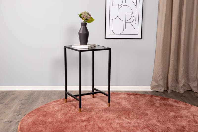 Dipp Sengebord 40 cm Marmormønster - Glass/Svart/Grå - Møbler - Borde - Aflastningsbord - Sengebord