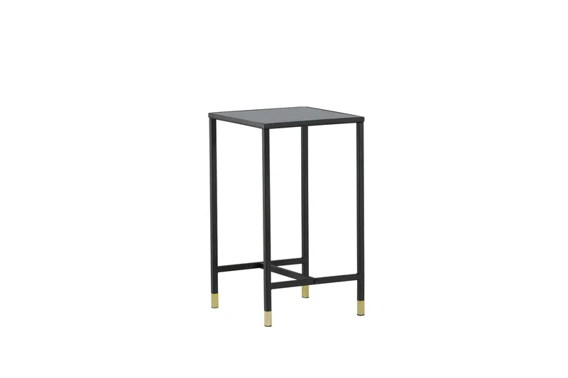 Dipp Sengebord 40 cm Marmormønster, Glass/Svart/Grå