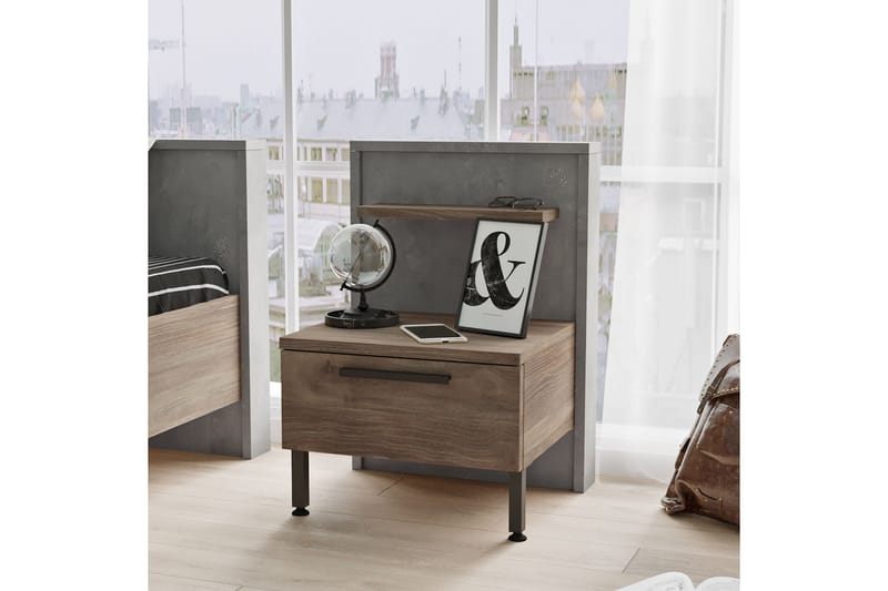 Drimmelen Sengebord 44 cm - Brun / grå - Møbler - Borde - Aflastningsbord - Sengebord