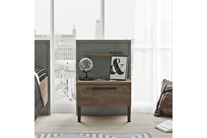 Drimmelen Sengebord 44 cm - Brun / grå - Møbler - Borde - Aflastningsbord - Sengebord