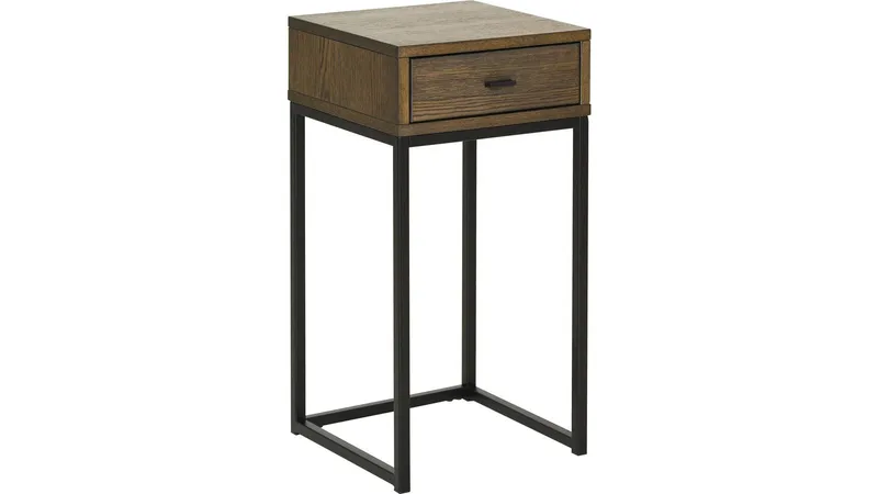 Sengebord Eiknor 60 cm, Brunlakeret eg