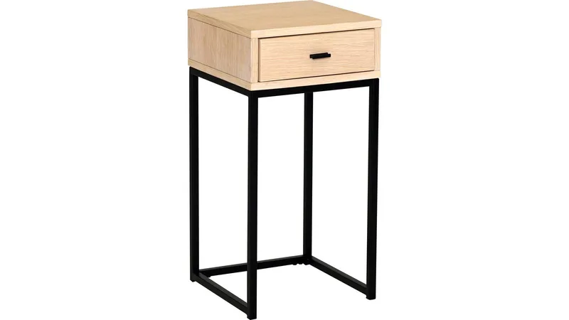 Sengebord Eiknor 60 cm, Hvidpigmenteret eg