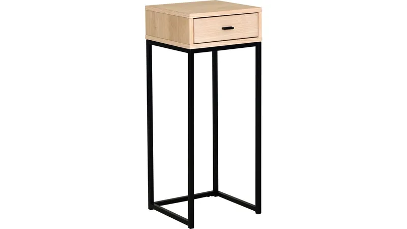 Sengebord Eiknor 75 cm, Hvidpigmenteret eg