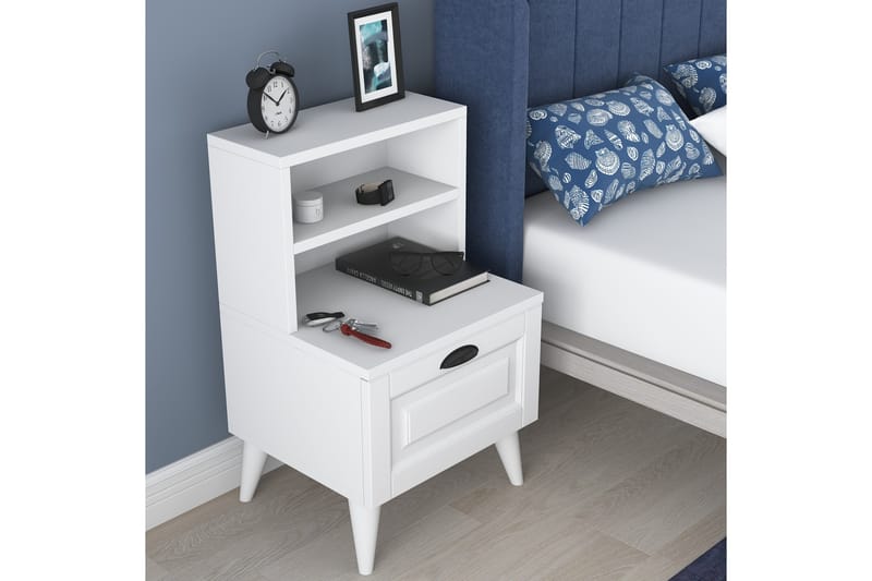 Eladia Sengebord 45 cm - Hvid - Møbler - Borde - Aflastningsbord - Sengebord