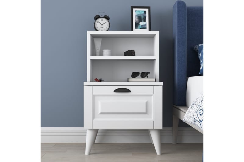 Eladia Sengebord 45 cm - Hvid - Møbler - Borde - Aflastningsbord - Sengebord