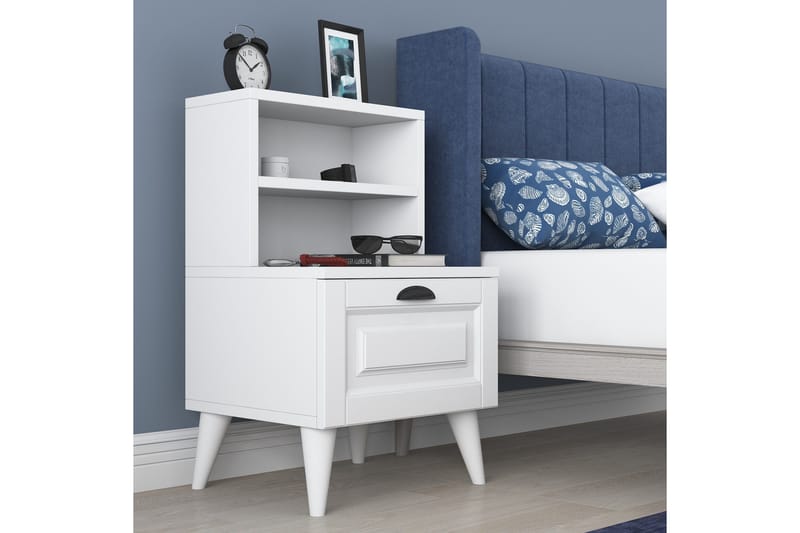 Eladia Sengebord 45 cm - Hvid - Møbler - Borde - Aflastningsbord - Sengebord