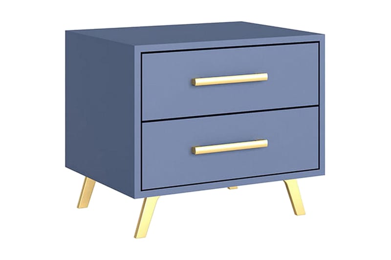 Escaldes Sengebord 54 cm, Mat Blå/Guld