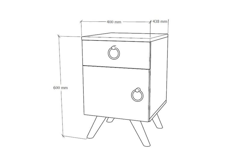Escoura Sengebord 40x44 cm - Mørkebrun - Møbler - Borde - Aflastningsbord - Sengebord