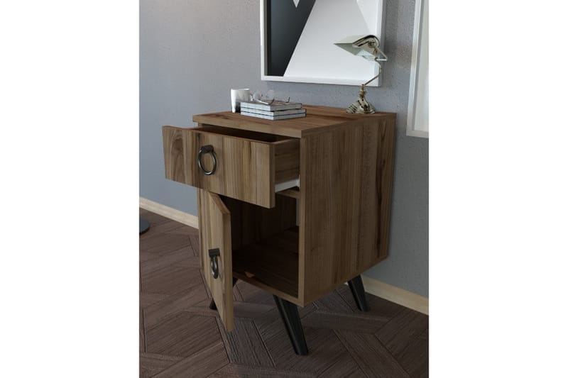 Escoura Sengebord 40x44 cm - Mørkebrun - Møbler - Borde - Aflastningsbord - Sengebord