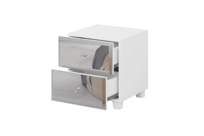 Eshton Sengebord 45x45 cm - Hvid - Møbler - Borde - Aflastningsbord - Sengebord