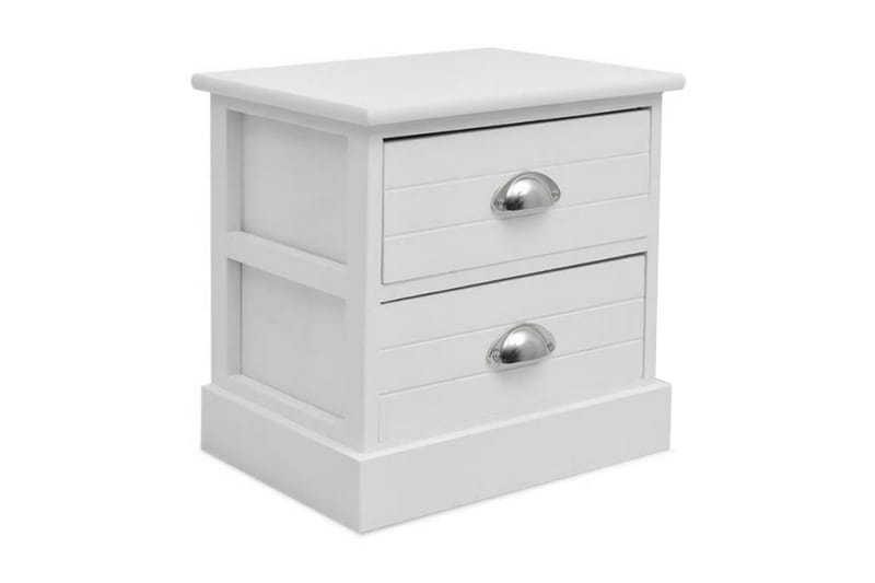 Fransk Sengebord 2 Stk Hvid - Hvid - Møbler - Borde - Aflastningsbord - Sengebord