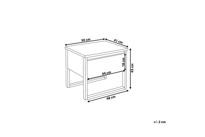 Giulia Sengebord 50 cm - Hvid - Møbler - Borde - Aflastningsbord - Sengebord