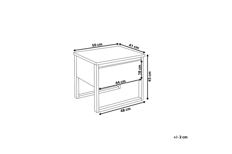 Giulia Sengebord 50 cm - Hvid - Møbler - Borde - Aflastningsbord - Sengebord