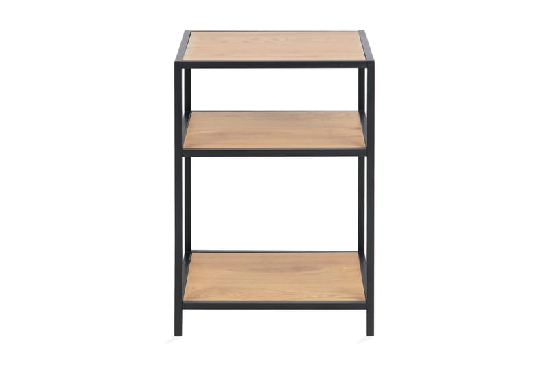 Hasslevik Sengebord 35 cm med Opbevaring Hylder - Natur/Sort - Møbler - Borde - Aflastningsbord - Sengebord