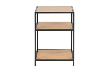 Hasslevik Sengebord 35 cm med Opbevaring Hylder - Natur/Sort - Møbler - Borde - Aflastningsbord - Sengebord