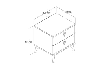 Heibert sengebord 52 cm - Møbler - Borde - Aflastningsbord - Sengebord
