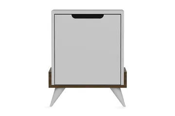 Hejde Sengebord 35 cm med Opbevaring Skab - Hvid/Brun - Møbler - Borde - Aflastningsbord - Sengebord