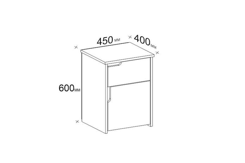 Hejde Sengebord 40 cm med Opbevaring 2 Skab - Hvid - Sengebord