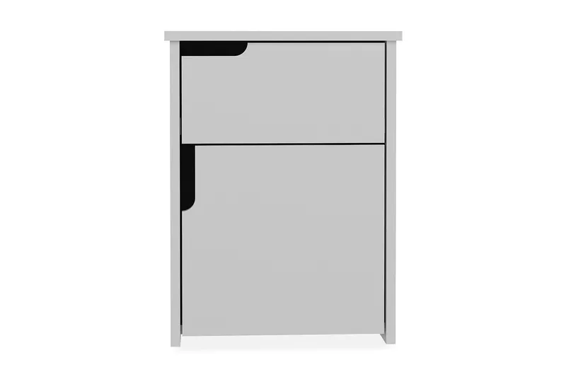 Hejde Sengebord 40 cm med Opbevaring 2 Skab, Hvid