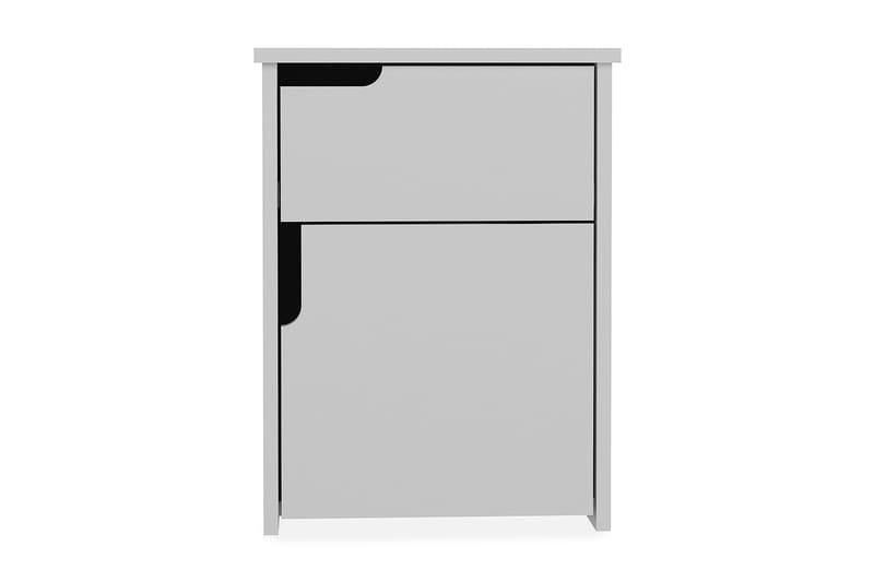 Hejde Sengebord 40 cm med Opbevaring 2 Skab, Hvid