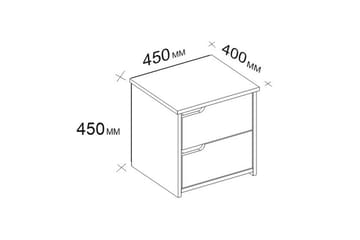 Hejde Sengebord 40 cm med Opbevaring 2 Skuffer - Hvid - Møbler - Borde - Aflastningsbord - Sengebord
