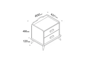 Hejde Sengebord 60 cm med Opbevaring 2 Skuffer - Hvid - Møbler - Borde - Aflastningsbord - Sengebord