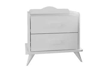 Hejde Sengebord 60 cm med Opbevaring 2 Skuffer - Hvid - Møbler - Borde - Aflastningsbord - Sengebord