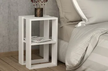Homitis Sengebord 30 cm med Opbevaring Hylde - Hvid - Møbler - Borde - Aflastningsbord - Sengebord