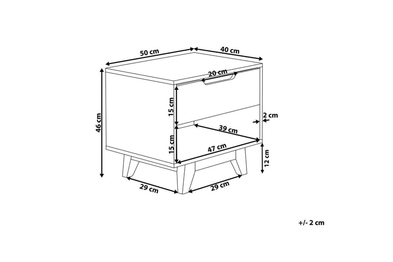 Hultz Sofabord 50 cm - Sort/Lyst Træ - Møbler - Borde - Aflastningsbord - Sengebord