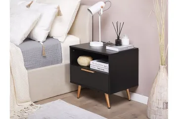 Indio Sengebord 50 cm - Sort/Guld - Møbler - Borde - Aflastningsbord - Sengebord