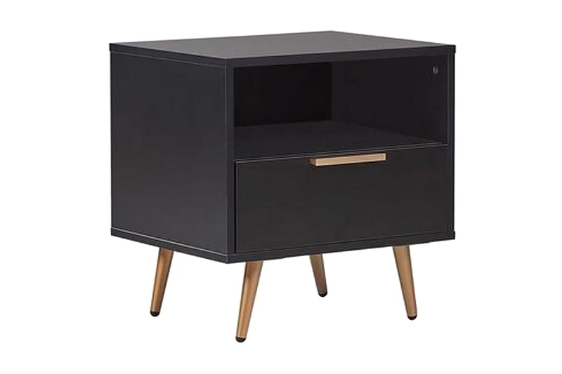 Indio Sengebord 50 cm - Sort/Guld - Møbler - Borde - Aflastningsbord - Sengebord