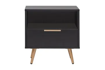 Indio Sengebord 50 cm - Sort/Guld - Møbler - Borde - Aflastningsbord - Sengebord