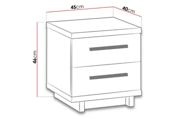 Ingram Sengebord 40 cm med Opbevaring 2 Skuffer - Egefarvet/Sort - Møbler - Borde - Aflastningsbord - Sengebord