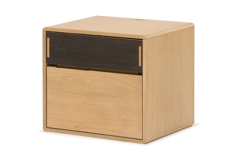 Jerup Væghængt Natbord 32x40 cm Venstre Massiv eg træ - Brun - Møbler - Borde - Aflastningsbord - Sengebord