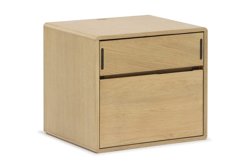 Jerup Væghængt Natbord 32x40 cm Venstre Massiv eg træ - Brun - Møbler - Borde - Aflastningsbord - Sengebord