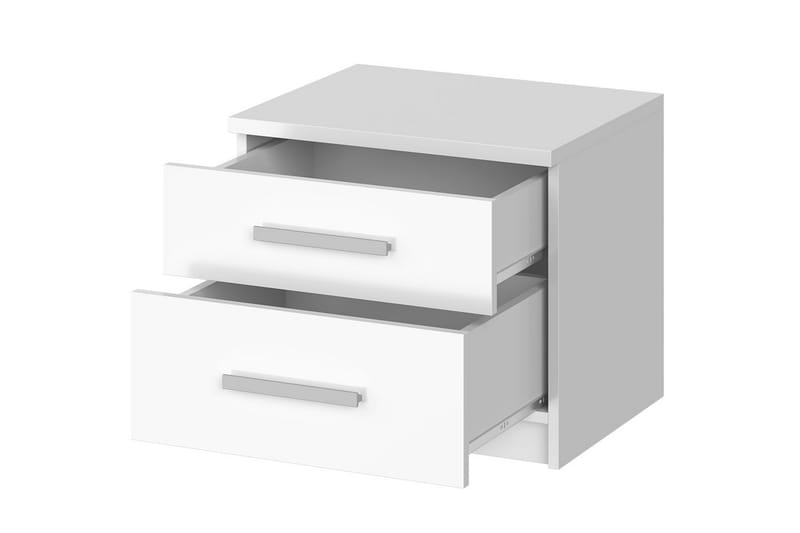 Julissa Sengebord 50 cm med Opbevaring 2 Skuffer - Hvid - Møbler - Borde - Aflastningsbord - Sengebord