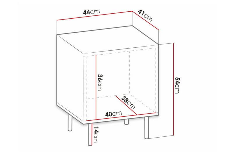 Juniskär Sengbord 44 cm - Sort - Møbler - Borde - Aflastningsbord - Sengebord