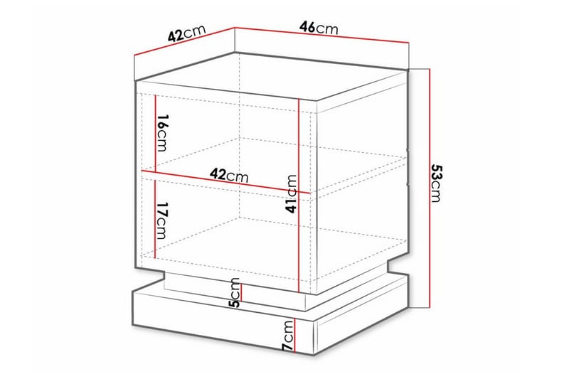 Juniskär Sengbord 46 cm - Sort - Møbler - Borde - Aflastningsbord - Sengebord