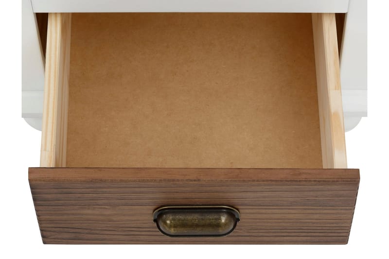 Kagami Natbord 45x38 cm - Hvid/Brun - Møbler - Borde - Aflastningsbord - Sengebord